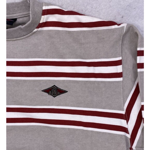 Bear SURF Boards Size Large Sweat Shirt Stripes Logo 1990's  Vintage Y2K FLAWS - Picture 3 of 15